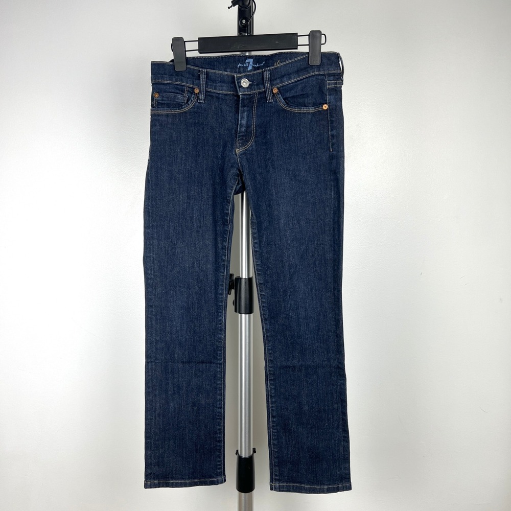 7 For All Mankind‎ Straight Leg Low Rise Ankle Jeans Dark Wash Sz 26x26